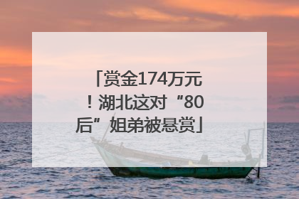 赏金174万元！湖北这对“80后”姐弟被悬赏
