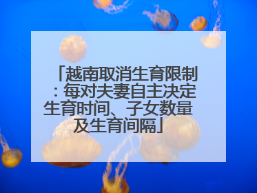 越南取消生育限制：每对夫妻自主决定生育时间、子女数量及生育间隔