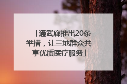 通武廊推出20条举措，让三地群众共享优质医疗服务