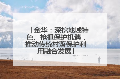金华：深挖地域特色、抢抓保护机遇，推动传统村落保护利用融合发展