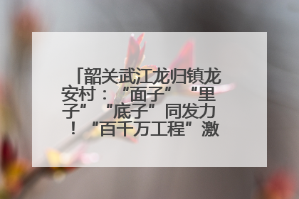 韶关武江龙归镇龙安村：“面子”“里子”“底子”同发力！“百千万工程”激活乡村新动能