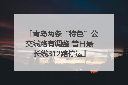 青岛两条“特色”公交线路有调整 昔日最长线312路停运
