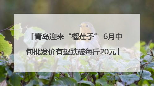 青岛迎来“榴莲季” 6月中旬批发价有望跌破每斤20元