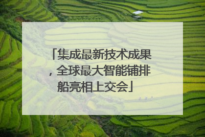 集成最新技术成果，全球最大智能铺排船亮相上交会