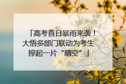 高考首日暴雨来袭！大悟多部门联动为考生撑起一片“晴空”