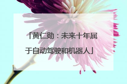 黄仁勋：未来十年属于自动驾驶和机器人