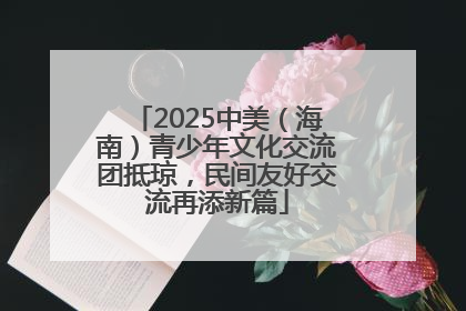 2025中美（海南）青少年文化交流团抵琼，民间友好交流再添新篇