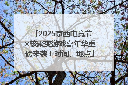 2025京西电竞节×核聚变游戏嘉年华重磅来袭！时间、地点