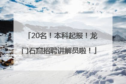 20名！本科起报！龙门石窟招聘讲解员啦！