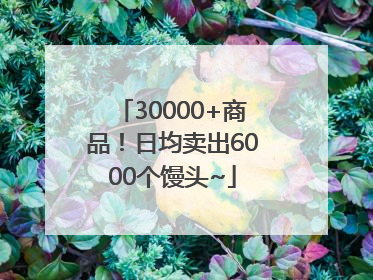 30000+商品！日均卖出6000个馒头~