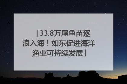 33.8万尾鱼苗逐浪入海！如东促进海洋渔业可持续发展