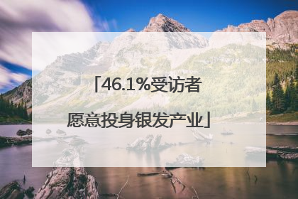 46.1%受访者愿意投身银发产业