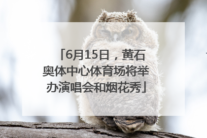 6月15日，黄石奥体中心体育场将举办演唱会和烟花秀