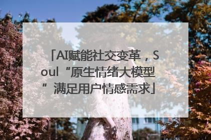 AI赋能社交变革，Soul“原生情绪大模型”满足用户情感需求