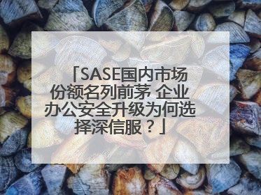 SASE国内市场份额名列前茅 企业办公安全升级为何选择深信服？