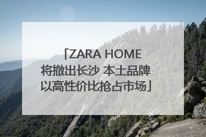ZARA HOME将撤出长沙 本土品牌以高性价比抢占市场